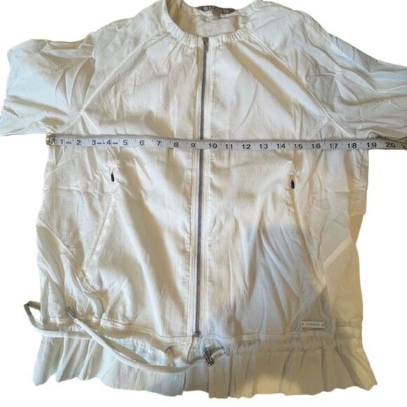 Athleta Avenue Crepe Jacket Women's White Zipper Pockets Vented Tie Waist XXS - Picture 11 of 13
